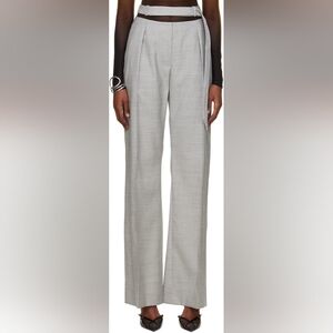 NWOT MUGLER GREY FLUID BELTED TROUSERS SIZE FR 38 / US 6